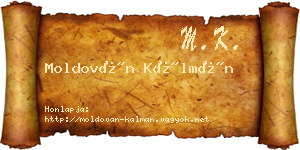 Moldován Kálmán névjegykártya